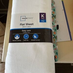 Mainstays King Flat Sheet in White